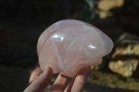 Polished Pink Rose Quartz Flame Sculptures x 2 From Madagascar