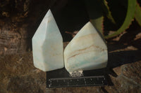 Polished Rare Blue Smithsonite Aragonite Points x 6 From Congo