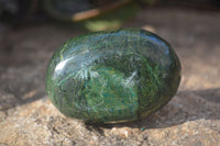 Polished Green Verdite Galet / Palm Stones x 12 From Zimbabwe