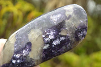 Polished Purple Lepidolite with Specular White Patterns Free Forms x 3 From Zimbabwe - TopRock