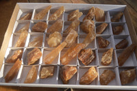 Natural Honey Aragonite Etched & Cobbed Pieces  x 35 From Namibia