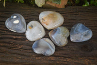 Polished Mixed Agate Hearts  x 6 From Madagascar