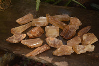 Natural Honey Aragonite Etched & Cobbed Pieces  x 35 From Namibia