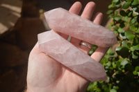 Polished Double Terminated Pink Rose Quartz Points  x 4 From Ambatondrazaka, Madagascar - TopRock