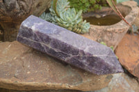 Polished Dark Purple Lepidolite Point x 1 From Madagascar - TopRock