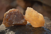 Natural Honey Aragonite Etched & Cobbed Pieces  x 35 From Namibia