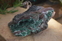 Natural Exquisite Bright Green Drusy Quartz Coated Malachite On Red Copper Dolomite Specimen  x 1 From Likasi, Congo - Toprock Gemstones and Minerals 