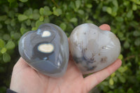 Polished Mixed Agate Hearts  x 6 From Madagascar