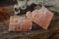 Natural New Sunset Orange Calcite Specimens  x 12 From Spitzkop, Namibia