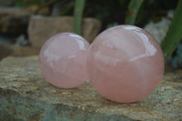 Polished Rare Star Rose Quartz Spheres  x 2 From Ambatondrazaka, Madagascar - Toprock Gemstones and Minerals 