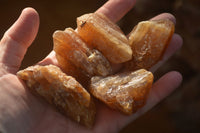 Natural Honey Aragonite Etched & Cobbed Pieces  x 35 From Namibia