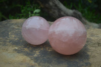 Polished Rare Star Rose Quartz Spheres  x 2 From Ambatondrazaka, Madagascar - Toprock Gemstones and Minerals 