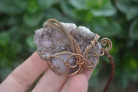 Polished Dark "Amethystos" Amethyst Crystal With Copper Art Wire Pendant -  sold per piece From Zambia - Toprock Gemstones and Minerals 