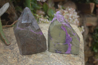 Polished Stichtite & Serpentine Points x 2 From Barberton, South Africa