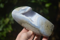 Polished Blue Lace Agate Standing Free Forms  x 3 From Nsanje, Malawi - Toprock Gemstones and Minerals 