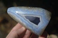 Polished Blue Lace Agate Standing Free Forms  x 3 From Nsanje, Malawi - Toprock Gemstones and Minerals 