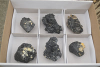 Natural Schorl Black Tourmaline Specimens With Hyalite On Some  x 6 From Erongo, Namibia - Toprock Gemstones and Minerals 