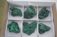 Natural Chatoyant Silky Malachite Specimens  x 6 From Kasompe, Congo - Toprock Gemstones and Minerals 