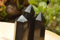 Polished Pitch Black Basalt Points  x 4 From Madagascar - TopRock