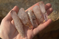 Natural Long Amethyst Crystals  x 12 From Chiredzi, Zimbabwe