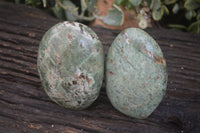 Polished Green Chrysoprase Standing Free Forms  x 2 From Ambatondrazaka, Madagascar - Toprock Gemstones and Minerals 