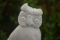 Polished Sparkling White Marble Owl Sculpture  x 1 From Zimbabwe - TopRock