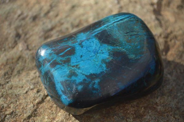 Polished Blue Shattuckite Free Forms  x 6 From Kaokoveld, Namibia