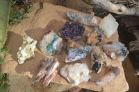 Natural Mixed Selection Of Brandberg Minerals & Crystals x 12 From Southern Africa