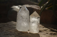 Polished Clear Quartz Points x 6 From Southern Africa