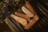 Natural Honey Aragonite Etched & Cobbed Pieces  x 35 From Namibia