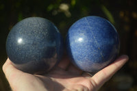 Polished Blue Lazulite Spheres  x 2 From Madagascar - Toprock Gemstones and Minerals 