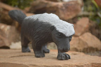 Polished African Honey Badger Carving  x 1 From Zimbabwe - TopRock