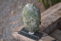 Polished Green Chrysoprase Standing Free Forms  x 2 From Ambatondrazaka, Madagascar - Toprock Gemstones and Minerals 