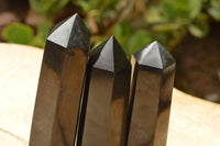 Polished Pitch Black Basalt Points  x 4 From Madagascar - TopRock