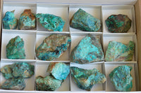 Natural Rough Blue Shattuckite Specimens  x 12 From Kaokoveld, Namibia - TopRock