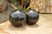 Polished Rare Blue Iolite / Water Sapphire Spheres  x 4 From Madagascar - TopRock