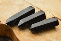 Polished Pitch Black Basalt Points  x 4 From Madagascar - TopRock