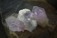 Natural Single Jacaranda Amethyst Crystals x 12 From Mumbwe, Zambia