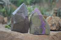 Polished Stichtite & Serpentine Points x 2 From Barberton, South Africa