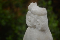 Polished Sparkling White Marble Owl Sculpture  x 1 From Zimbabwe - TopRock