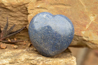 Polished Blue Lazulite Hearts x 6 From Madagascar - TopRock