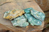 Polished Green Chrome Chalcedony Free Forms With A Rough Finish x 16 From Zimbabwe - TopRock