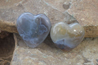 Polished Mixed Agate Hearts  x 6 From Madagascar