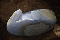 Polished Blue Lace Agate Standing Free Forms  x 3 From Nsanje, Malawi - Toprock Gemstones and Minerals 