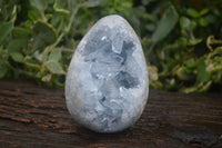 Natural Blue Celestite Crystal Centred Egg x 1 From Sakoany, Madagascar - Toprock Gemstones and Minerals 