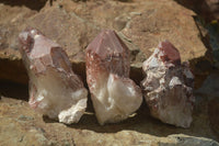 Natural Red Hematoid Quartz Crystal Clusters  x 12 From Karoi, Zimbabwe - TopRock