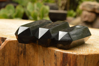 Polished Pitch Black Basalt Points  x 4 From Madagascar - TopRock