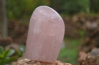 Polished Gemmy Pink Rose Quartz Standing Free Forms  x 3 From Ambatondrazaka, Madagascar - TopRock