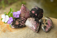 Polished One Side Polished Rhodonite Free Forms  x 5 From Madagascar - TopRock