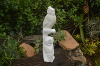 Polished Sparkling White Marble Owl Sculpture  x 1 From Zimbabwe - TopRock